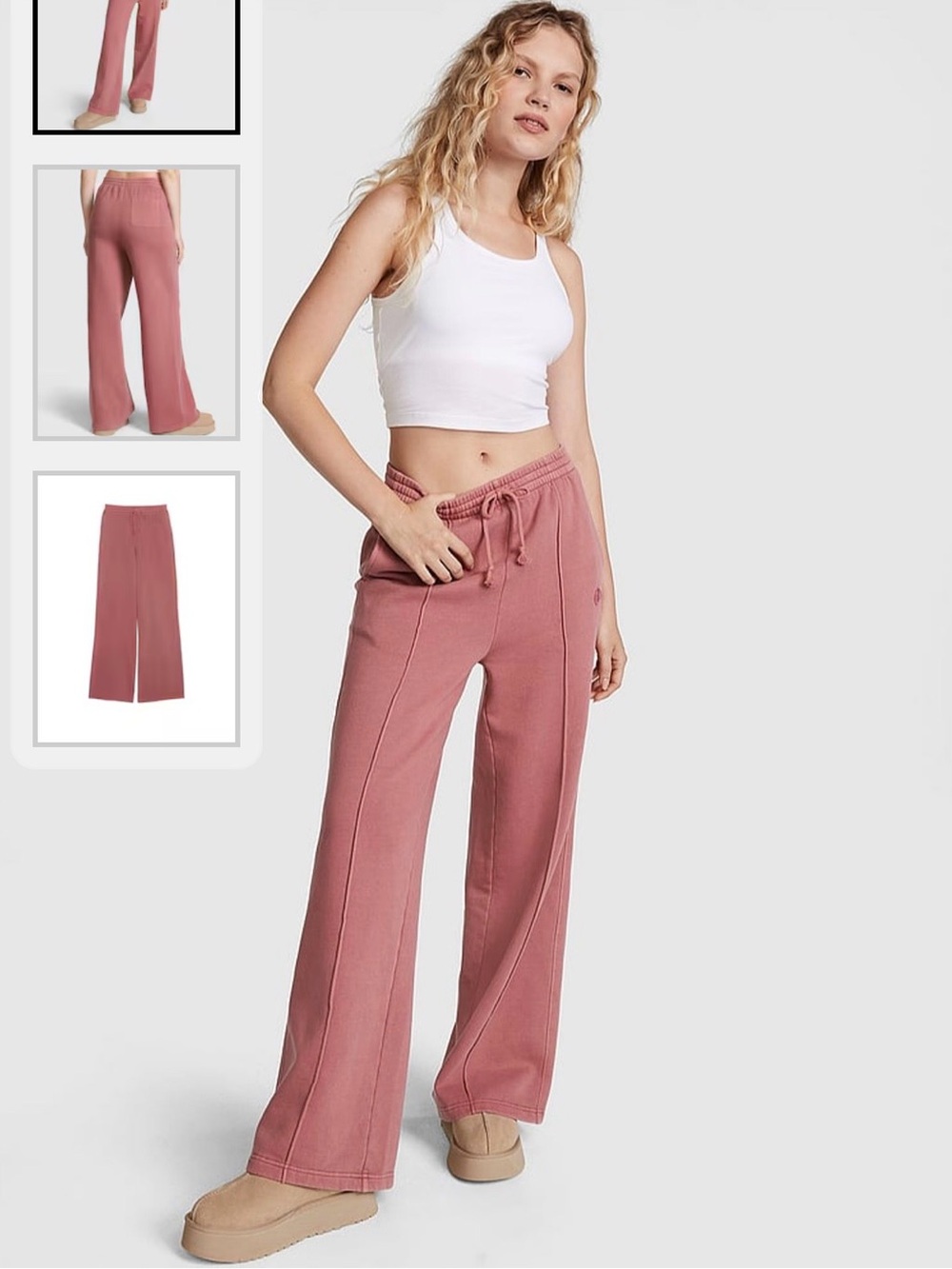 VS Pink - Fleece Wide Leg Jogger